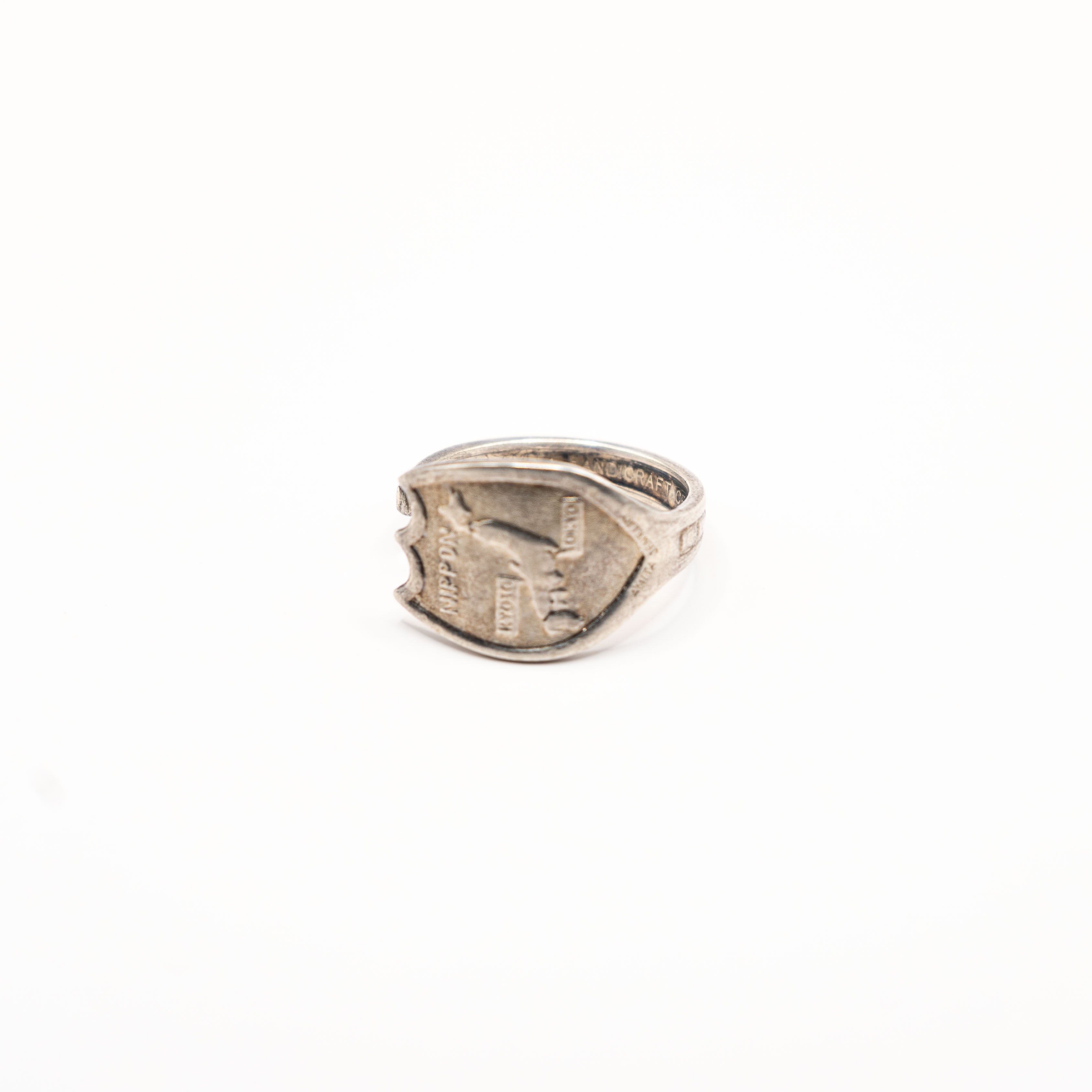 Bague artisanale en couvert recyclé Gemma